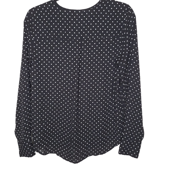 Who What Wear | Black Polka Dot Blouse sz med - Picture 2 of 7